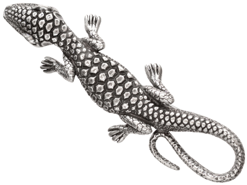 c1980 Silver Lizard Brooch (on white background)