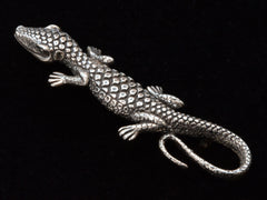 thumbnail of c1980 Silver Lizard Brooch (on black background)