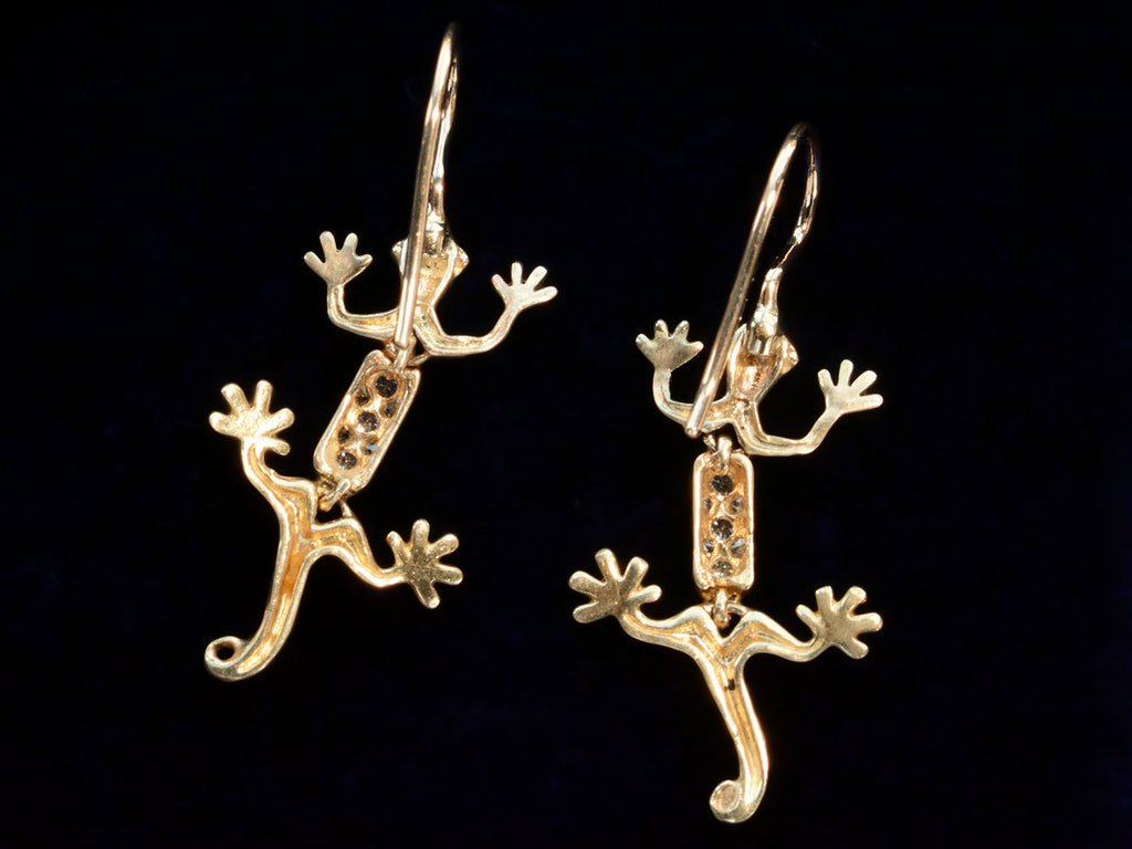 c1990 Diamond Lizard Earrings (backside)
