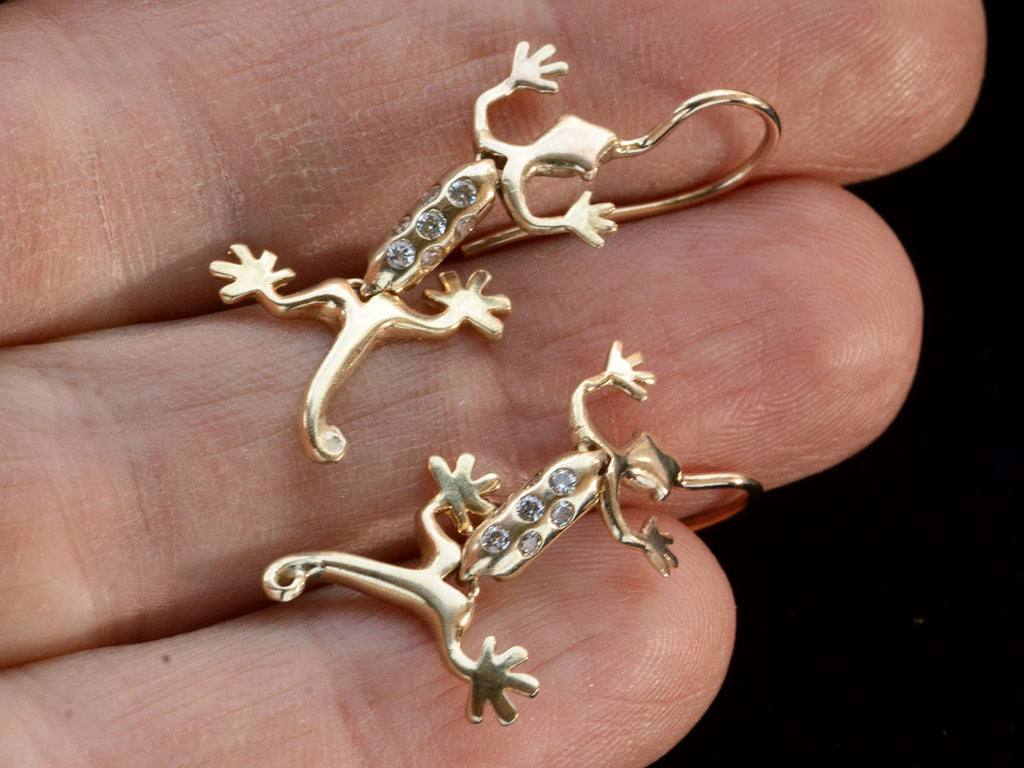 c1990 Diamond Lizard Earrings (on hand for scale)