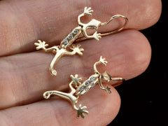 thumbnail of c1990 Diamond Lizard Earrings (on hand for scale)