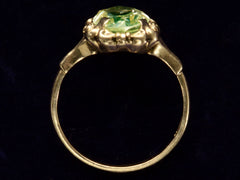 thumbnail of Side profile of c1930 Art Deco Marquise Shaped Uranium Glass Yellow Gold Ring (shown on dark background)