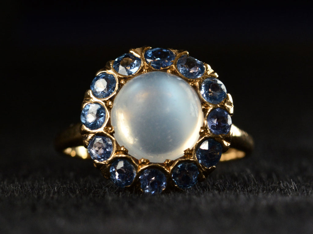 c1910 Moonstone & Sapphire Ring (detail)