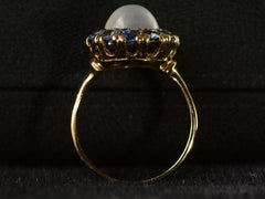c1910 Moonstone & Sapphire Ring (profile view)