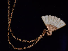 thumbnail of c1890 Mother of Pearl Fan (on black background)