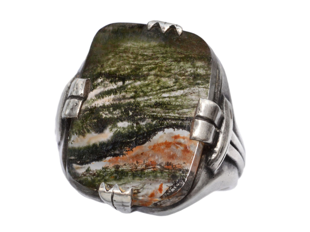 c1920 Moss Agate Signet (on white background)