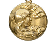 thumbnail of c1910 Art Nouveau Yellow Gold Locket (on white background)