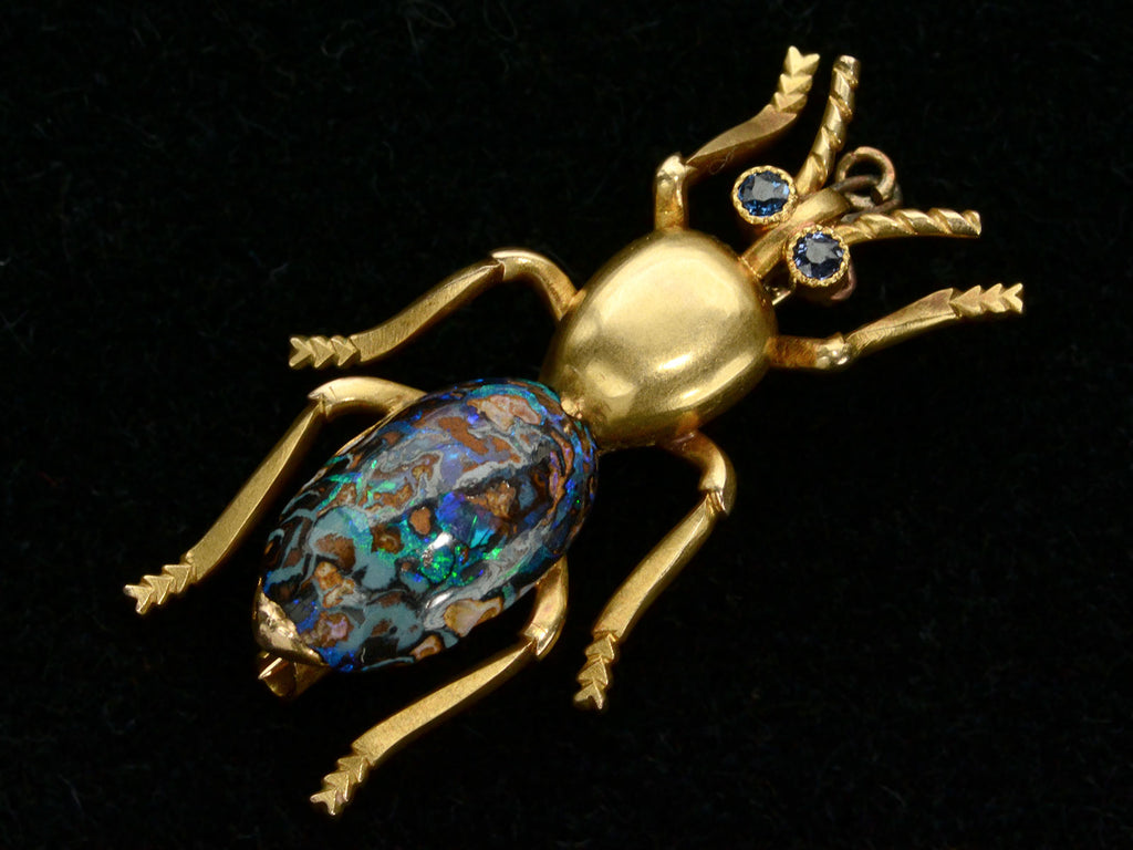 c1890 Opal Bug Brooch(diagonal on black background)