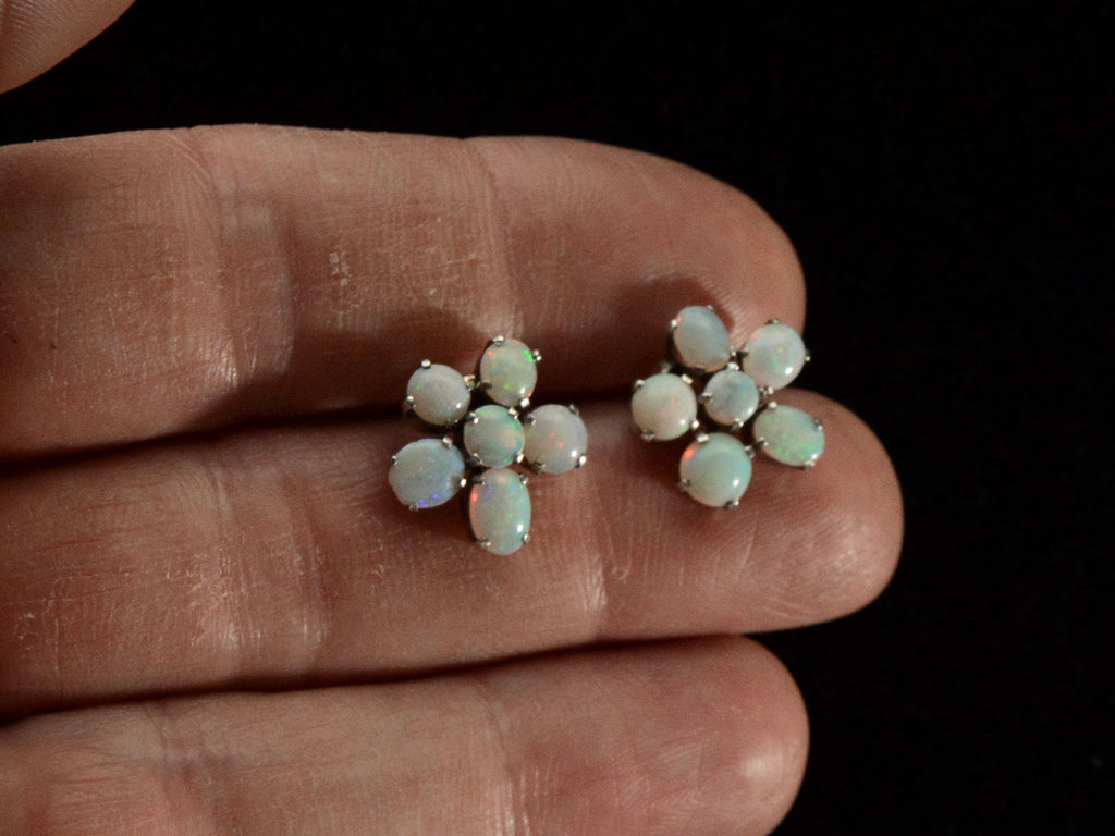 c1980 Opal Cluster Studs (on hand for scale)