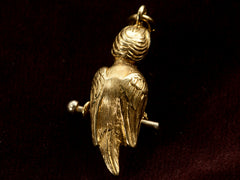 c1980 Gold Parrot Charm (backside view)