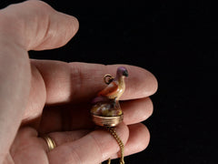 thumbnail of c1760 Parrot Fob Necklace (on hand for scale)