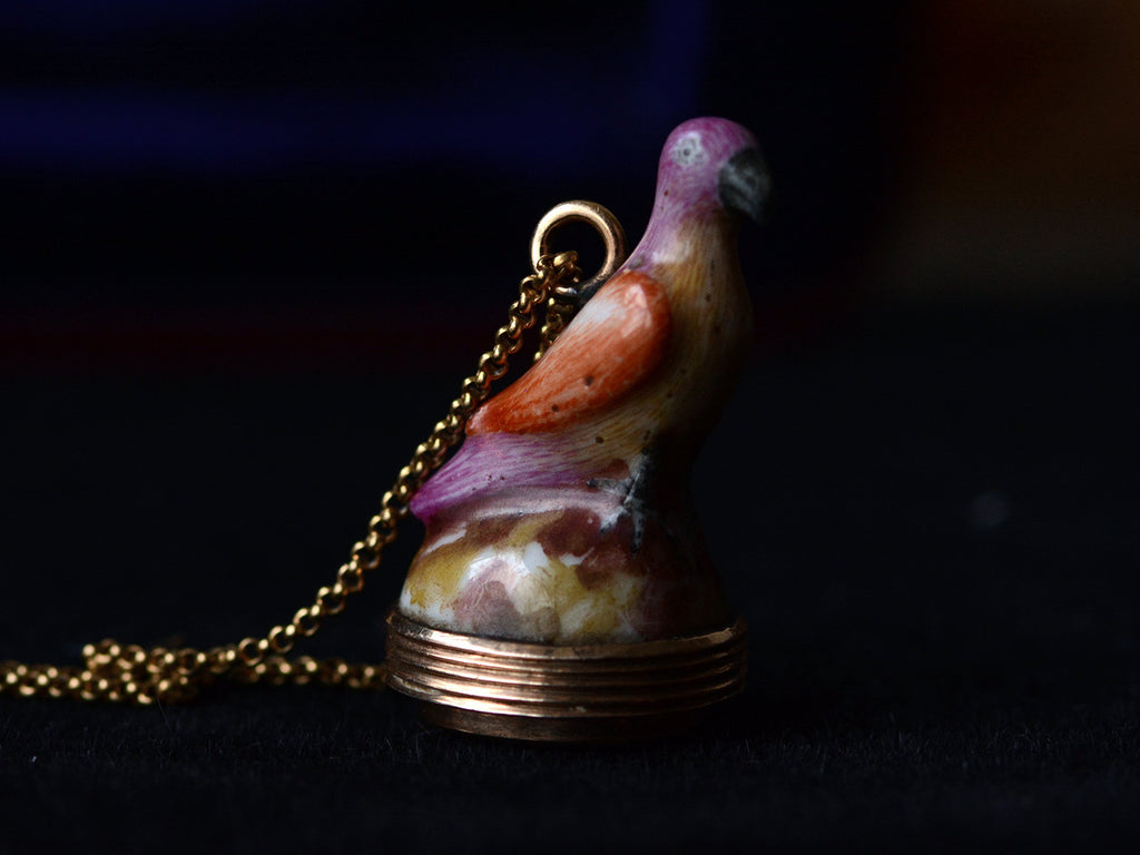 c1760 Parrot Fob Necklace (on black background)