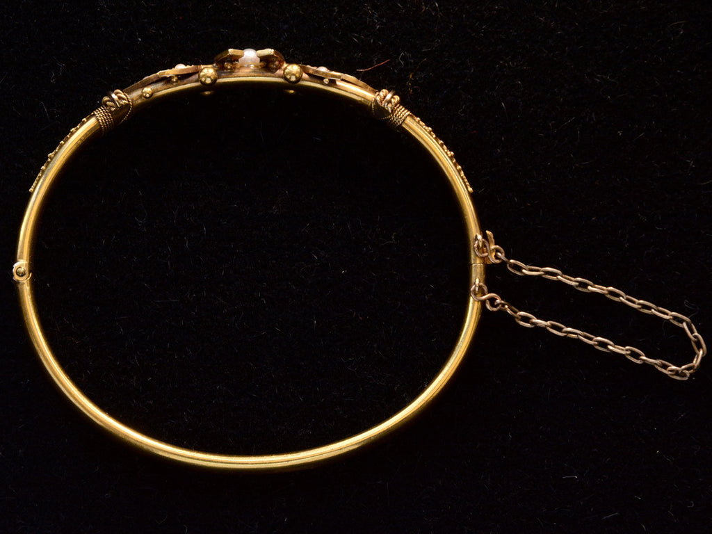 c1890 Pearl Horseshoe Bracelet (profile view)