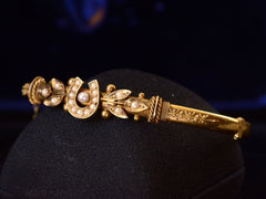 c1890 Pearl Horseshoe Bracelet (side view)