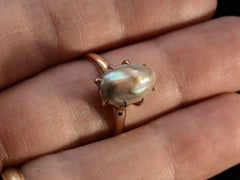 thumbnail of c1900 Blister Pearl Ring (on finger for scale)