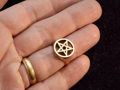 thumbnail of c1970 Pentagram Ring (on finger for view)