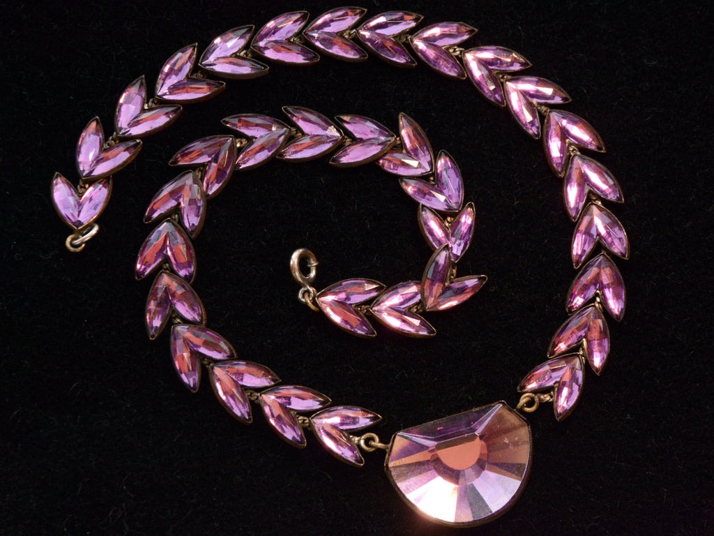 c1920 Czech Purple Necklace (detail view)