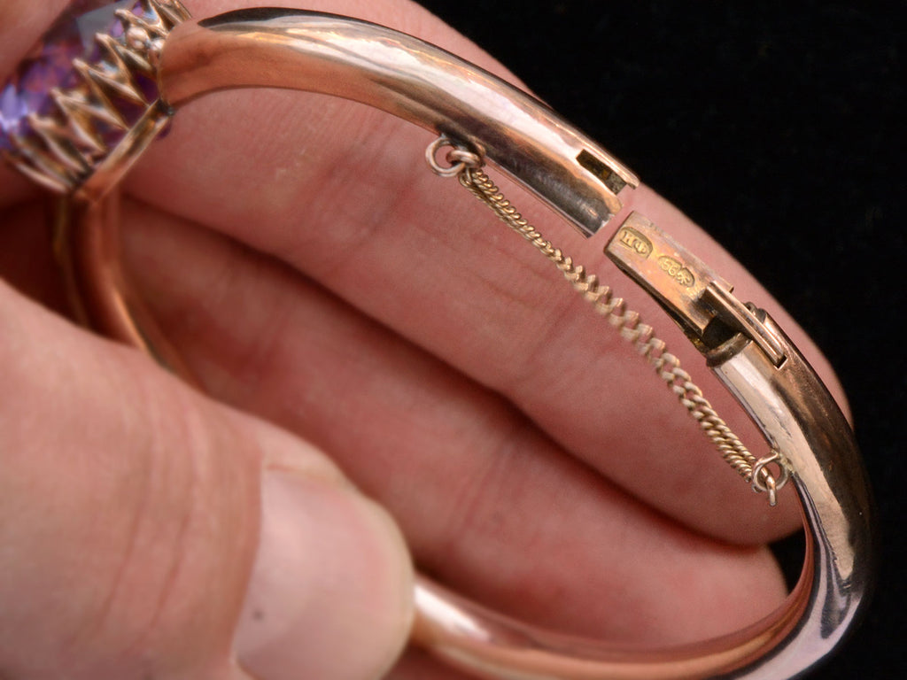 c1900 Russian Amethyst Bracelet (showing hallmark on clasp)