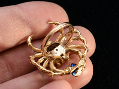 thumbnail of Vintage Sapphire Crab Ring(inside view)