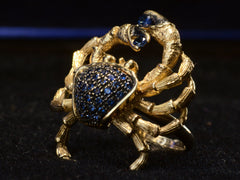 Vintage Sapphire Crab Ring(side view)