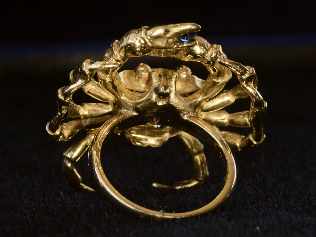 Vintage Sapphire Crab Ring (bottom view)