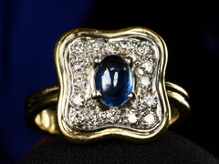 c1980 Sapphire & Diamond Ring (on dark background)