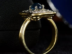 c1980 Sapphire & Diamond Ring (tilted profile view)