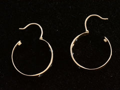 thumbnail of c1910 Sapphire Hoop Earrings (on black background)