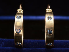 thumbnail of c1910 Sapphire Hoop Earrings (profile view)