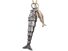 thumbnail of 1960s Double Fish Necklace (on white background)