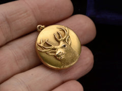 thumbnail of c1890 Victorian Stag Locket (on hand for scale)