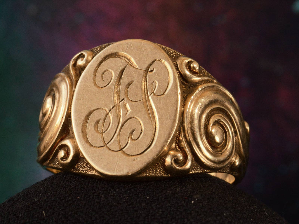 c1910 Art Nouveau Signet (side view)