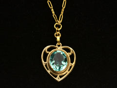 thumbnail of c1920 Deco Heart Necklace(on black background)