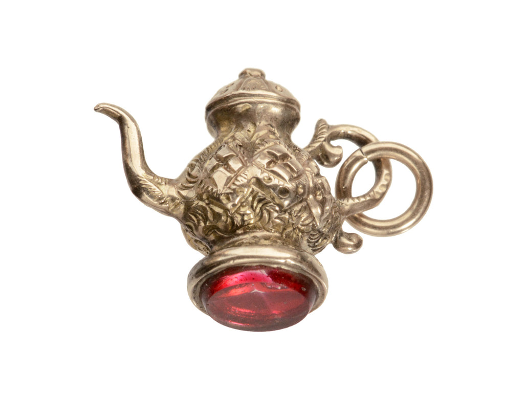 c1890 Gold Teapot Charm (on white background)