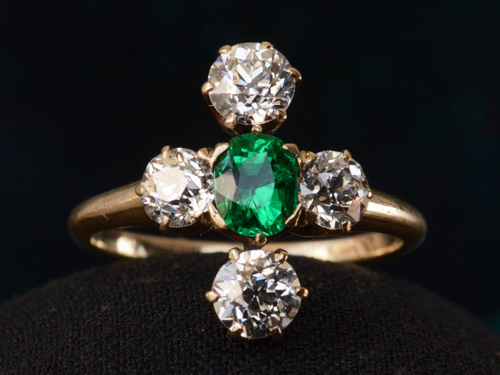 c1900 Tiffany Emerald Ring (on black background)