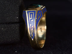 thumbnail of c1920 Enamel & Tourmaline Ring (profile view)