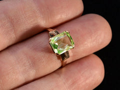 thumbnail of 1930s Deco Uranium Ring (on finger for scale)