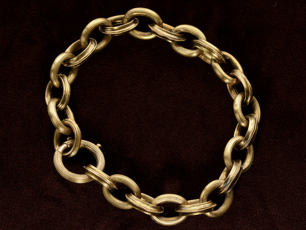 c1880 Victorian Chain Bracelet (on dark background)