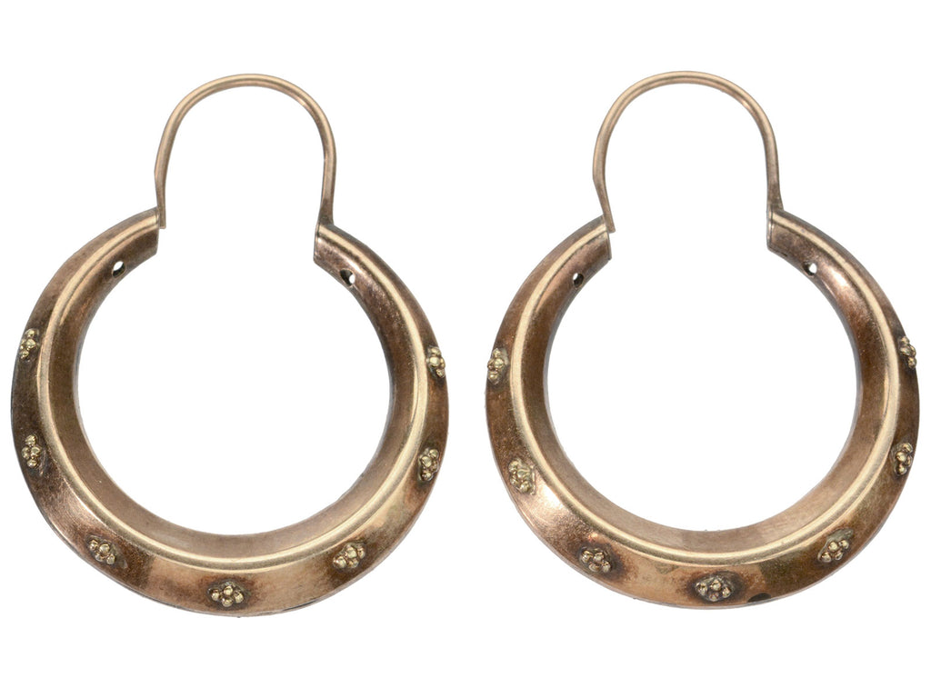c1850 Victorian Hoop Earrings (shown on white background)