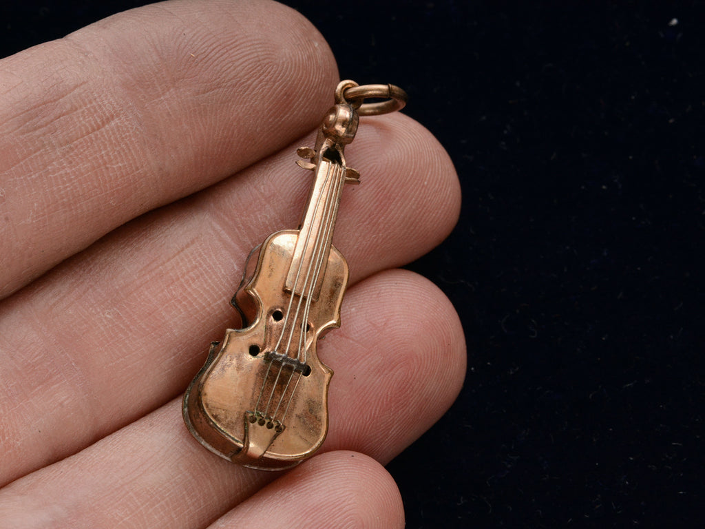 c1900 Violin Pendant (on hand for scale)