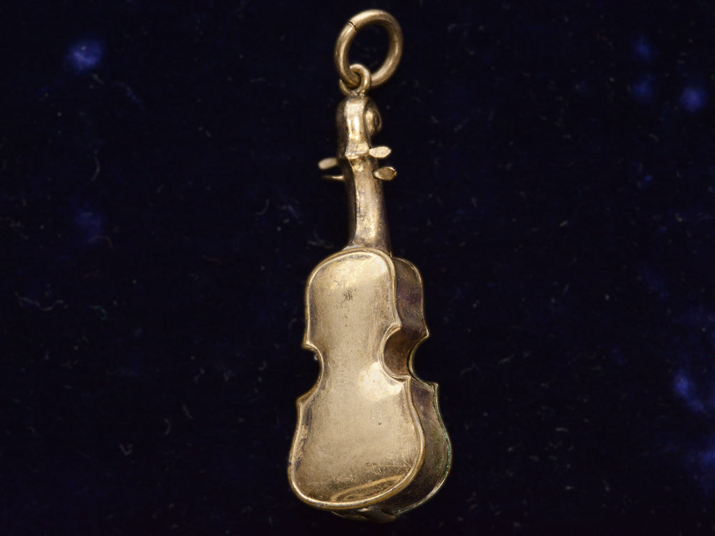 c1900 Violin Pendant (reverse side on dark blue background)
