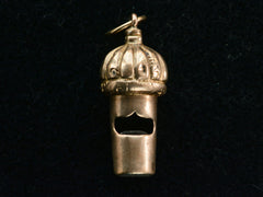 thumbnail of c1890 Gold Whistle Pendant (on black background)