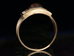 1806 Garnet Mourning Ring (profile view)