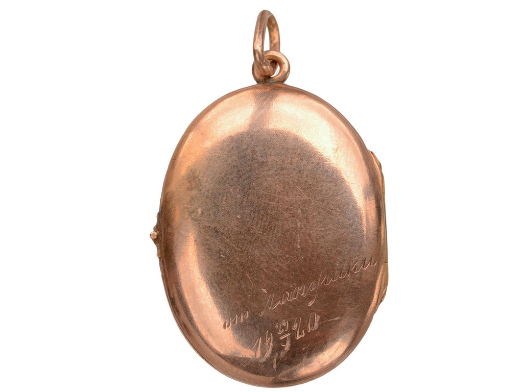 1920 14K Rose Gold Locket (back detail shown)