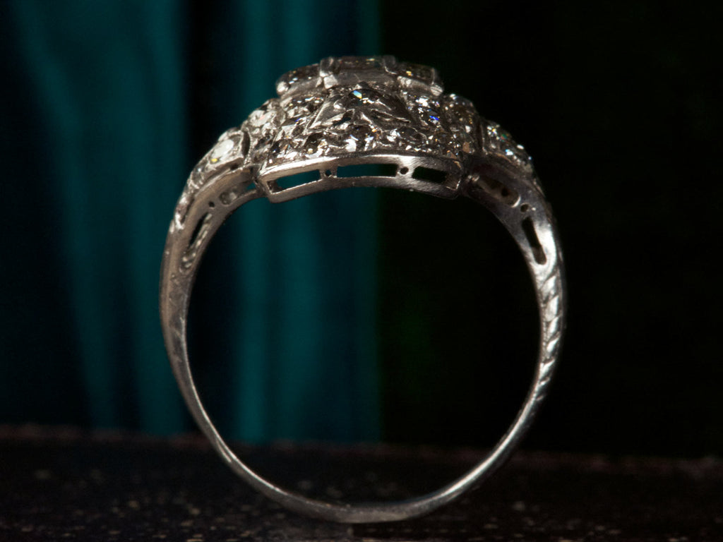 1930s Art Deco Diamond Cocktail Ring, Platinum