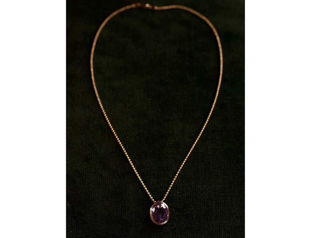 1890s Amethyst Pendant Necklace