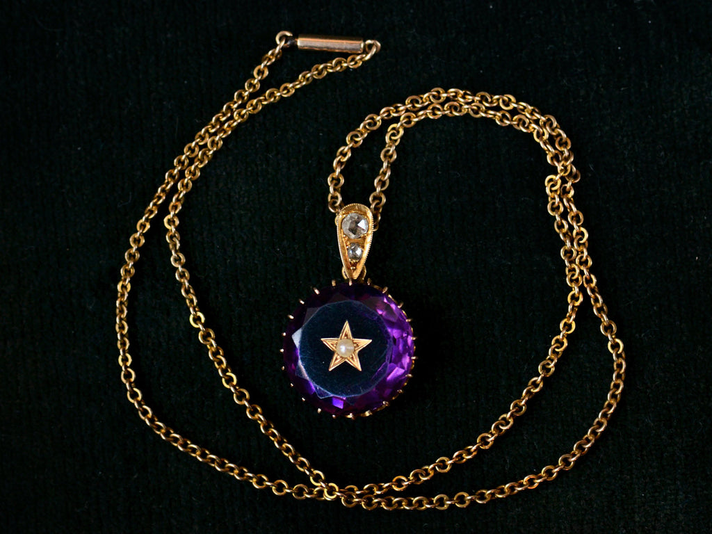 1890s Amethyst Star Pendant