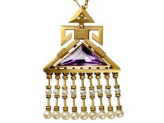 thumbnail of 1910s Amethyst Pearl Necklace (on white background)
