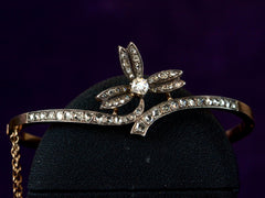 c1900 Art Nouveau Diamond Bracelet (on black background)