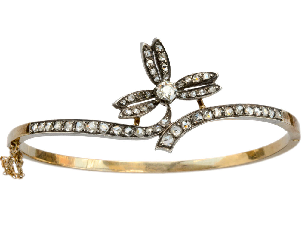 c1900 Art Nouveau Diamond Bracelet (on white background)